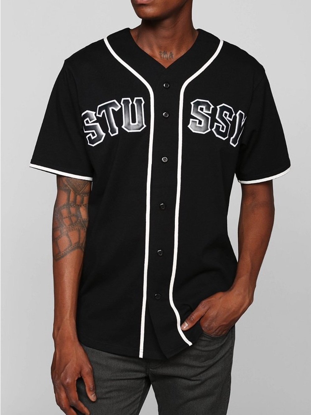 Stussy Black Baseball Jersey - rare!